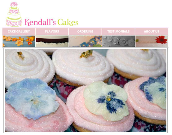 Kendalls Cakes website