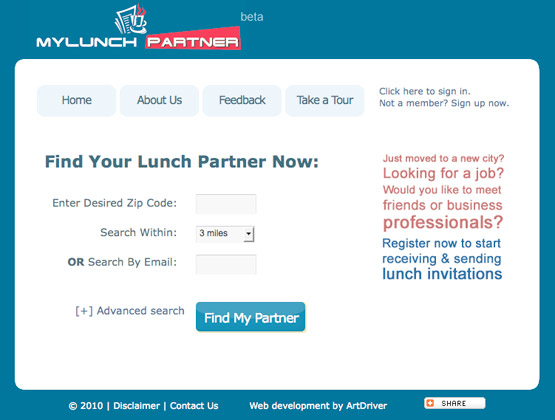 Social Networking Site - My Lunch Partner