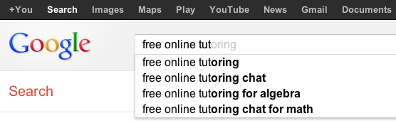 Google Instant for free online tutoring