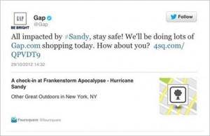 extraordinarily ill-judged tweet by clothes chain Gap 