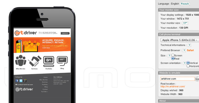 With MobilePhoneEmulator you can test the display of your website in a cell phone terminal