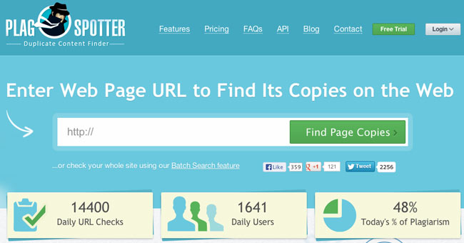 PlagSpotter duplicate content checker